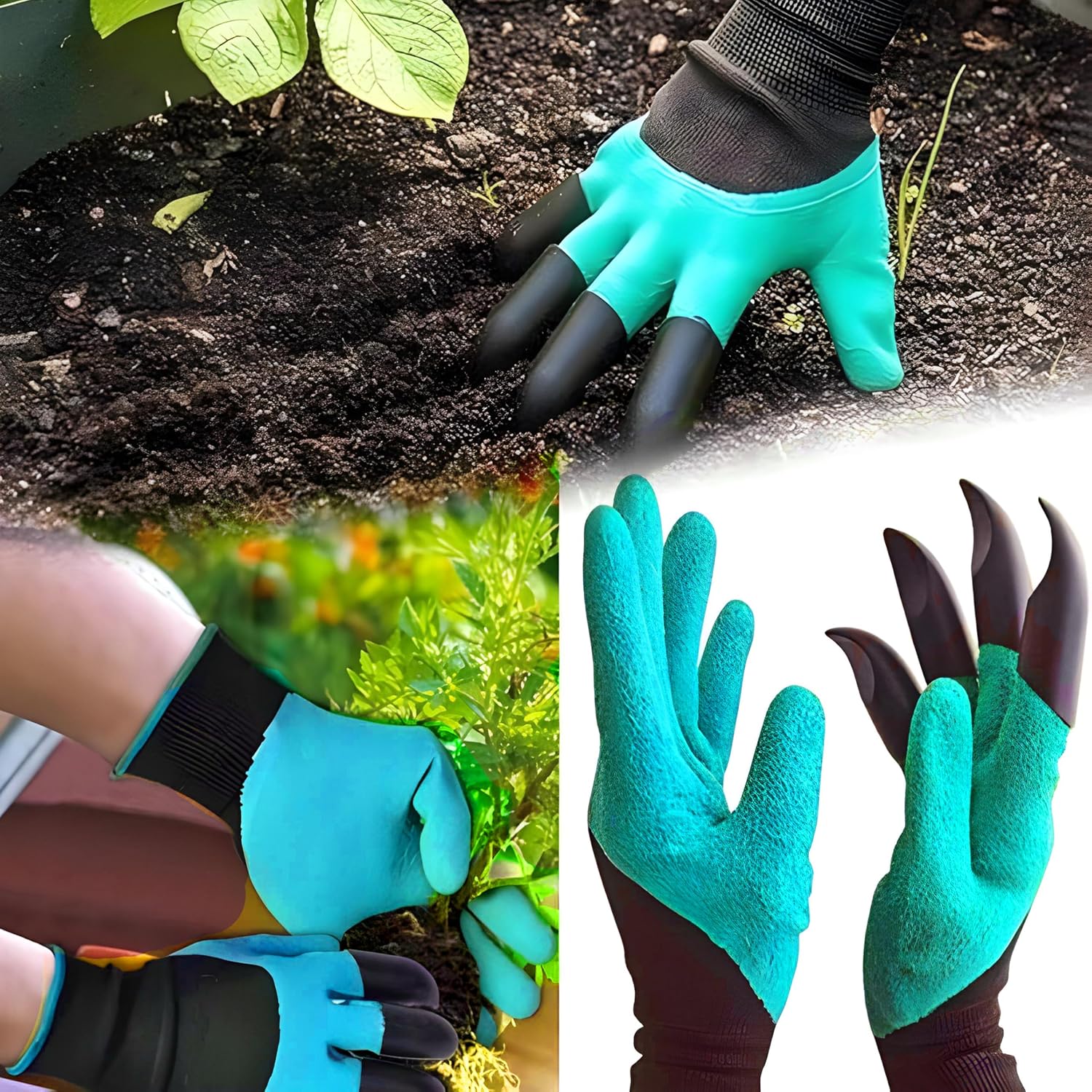 Gardening Gloves 1 Pair – Heavy Duty Garden Work & Farming Gloves with ABS Claws, Scratch-Resistant, Non-Slip, Waterproof, Durable Protective Gloves for Digging, Planting & Outdoor Use