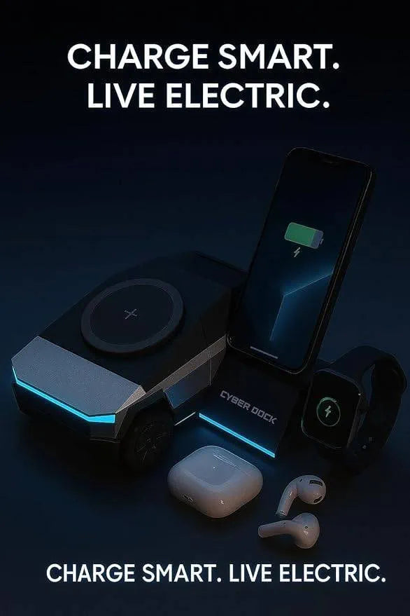 CyberDock Cybertruck-Inspired 3-in-1 Wireless Charging Station