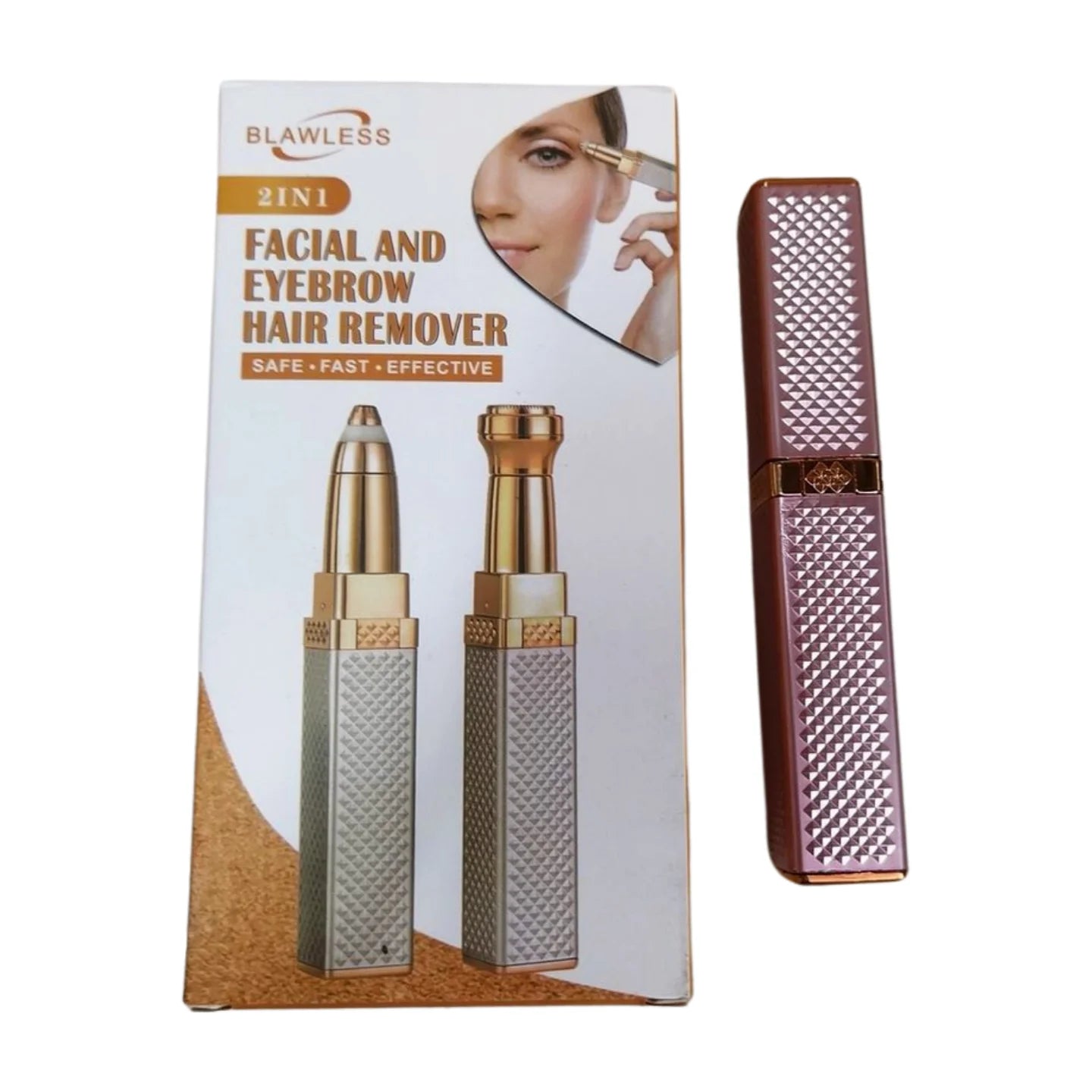 2IN1 FACIAL AND EYEBROW HAIR SHAVER. ROSE GOLD