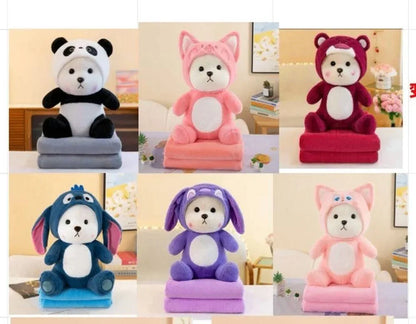 Polyester 2-in-1 Toy and Blanket Combo, For Home