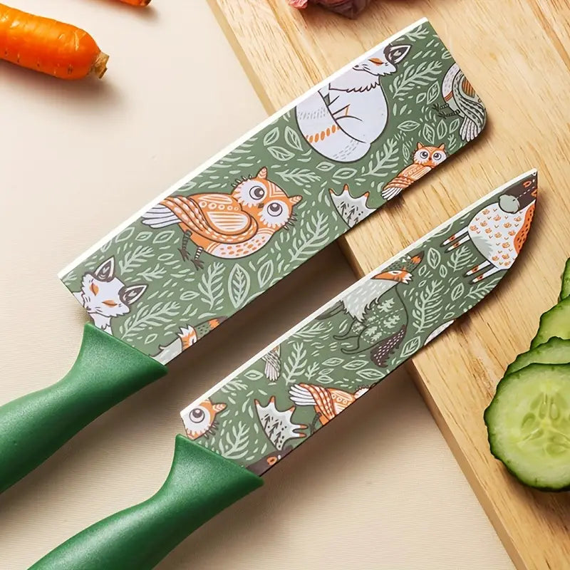 3 Pieces Stainless Steel Colour Printed Knife