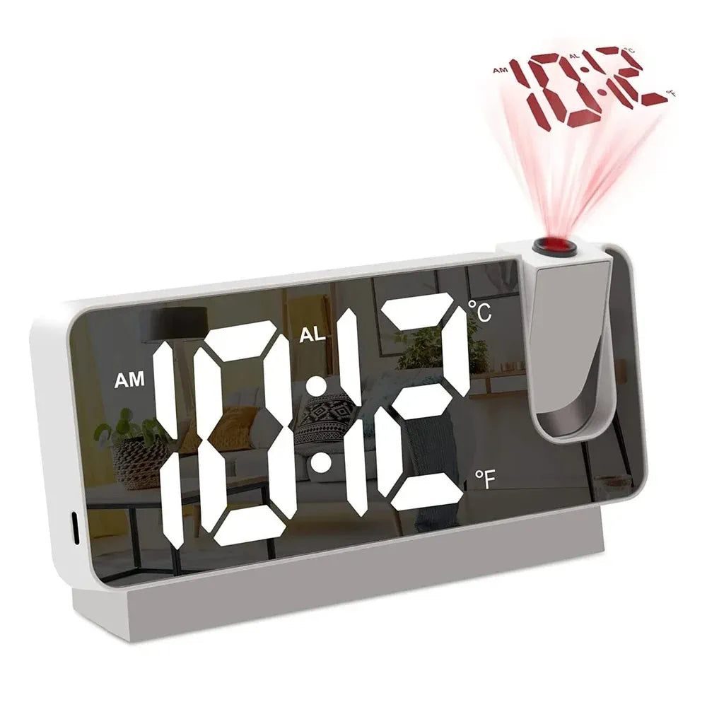 LED Digital alarm clock with 180° rotatable Projector